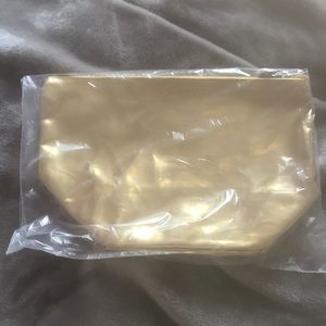 Gold metallic zipper pouch